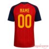 Spain FIFA World Cup 2026 Champions Jersey back view with customizable yellow name plate and number font