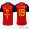 Spain Lamine Yamal World Cup 2026 Champions Jersey front and back display featuring number 19 print