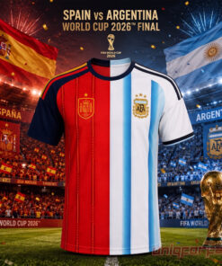 Spain Vs Argentina World Cup 2026 Final Special Custom Split Jersey Spain Vs Argentina World Cup 2026 Final Special Custom Split Jersey
