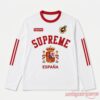 Spain World Cup 2026 Supreme Espana Champions Long Sleeve Jersey flat lay on white backdrop