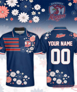 Sydney Roosters NRL 2026 Flower Pattern Custom Polo Shirt