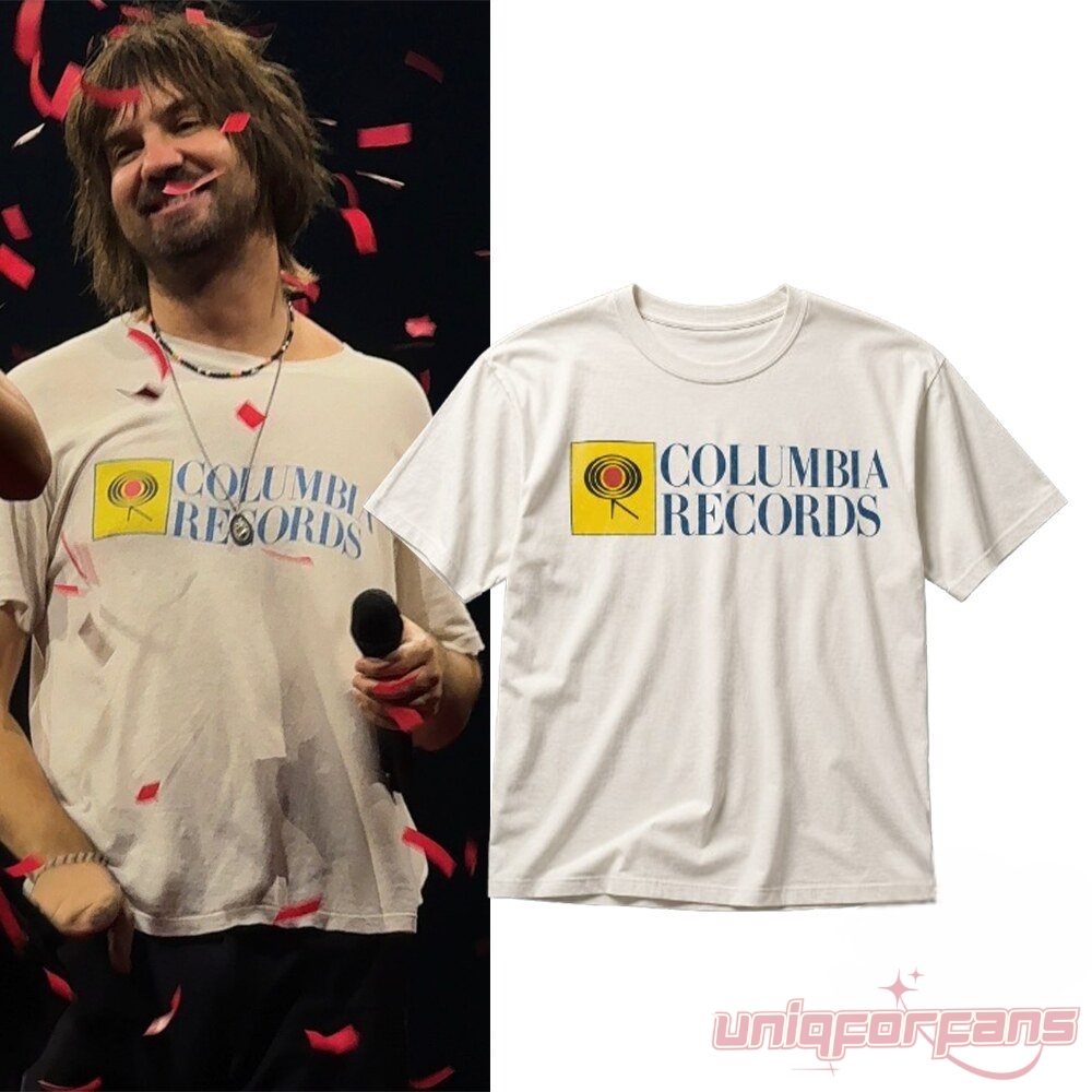Tame Impala Inspired Columbia Records T-Shirt worn on stage paired with standalone product graphic
