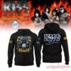 Tampa Bay Rays KISS Forever Band Tour 2026 Black Collection Hoodie displaying a band makeup front design and manta ray back