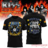 Tampa Bay Rays KISS Forever Band Tour 2026 Black Edition Tee featuring the rock band illustrated in baseball gear on the back