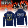 Tampa Bay Rays KISS Forever Band Tour 2026 Blue Collection Hoodie displaying a band makeup front design and manta ray back