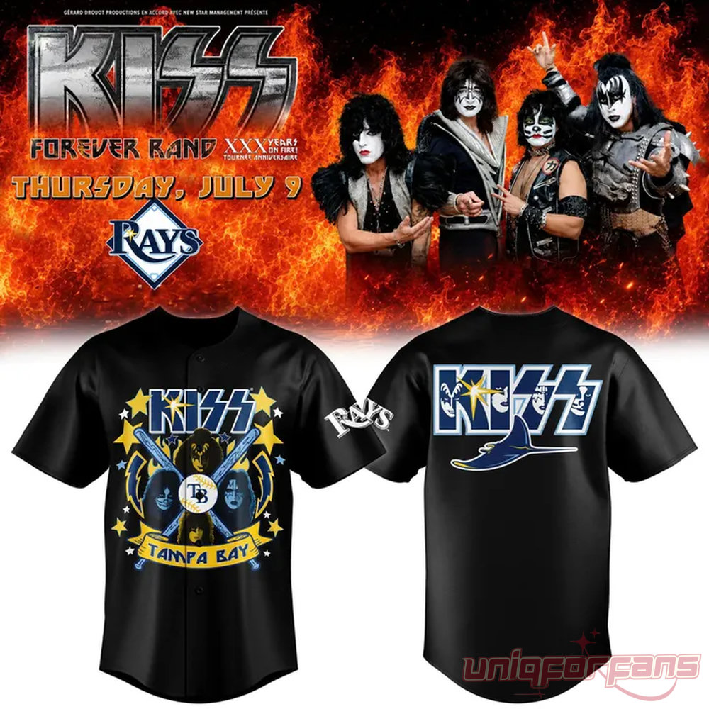 Tampa Bay Rays x KISS Tour Special Baseball Jersey Tampa Bay Rays x KISS Tour Special Baseball Jersey