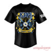 Tampa Bay Rays x KISS Tour Special Baseball Jersey in black, featuring a band graphic and crossed bats on the front