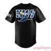 Tampa Bay Rays x KISS Tour Special Baseball Jersey in black, showing the back with the KISS logo and ray graphic