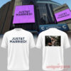 Taylor Swift JusT&T Married 2026 Limited Edition T-Shirt displayed in front of Madison Square Garden billboard