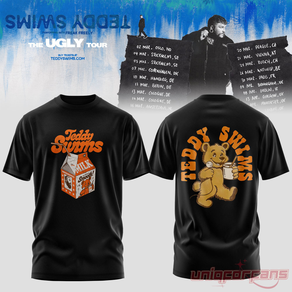 Teddy Swims 2026 Ugly Tour Black T-Shirt Teddy Swims 2026 Ugly Tour Black T-Shirt