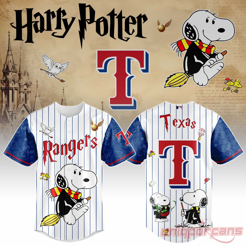 Texas Rangers Peanuts Harry Potter 2026 Special Edition Baseball Jersey Texas Rangers Peanuts Harry Potter 2026 Special Edition Baseball Jersey