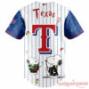 Texas Rangers Peanuts Harry Potter Jersey back view with Snoopy in Gryffindor colors and Hogwarts themes