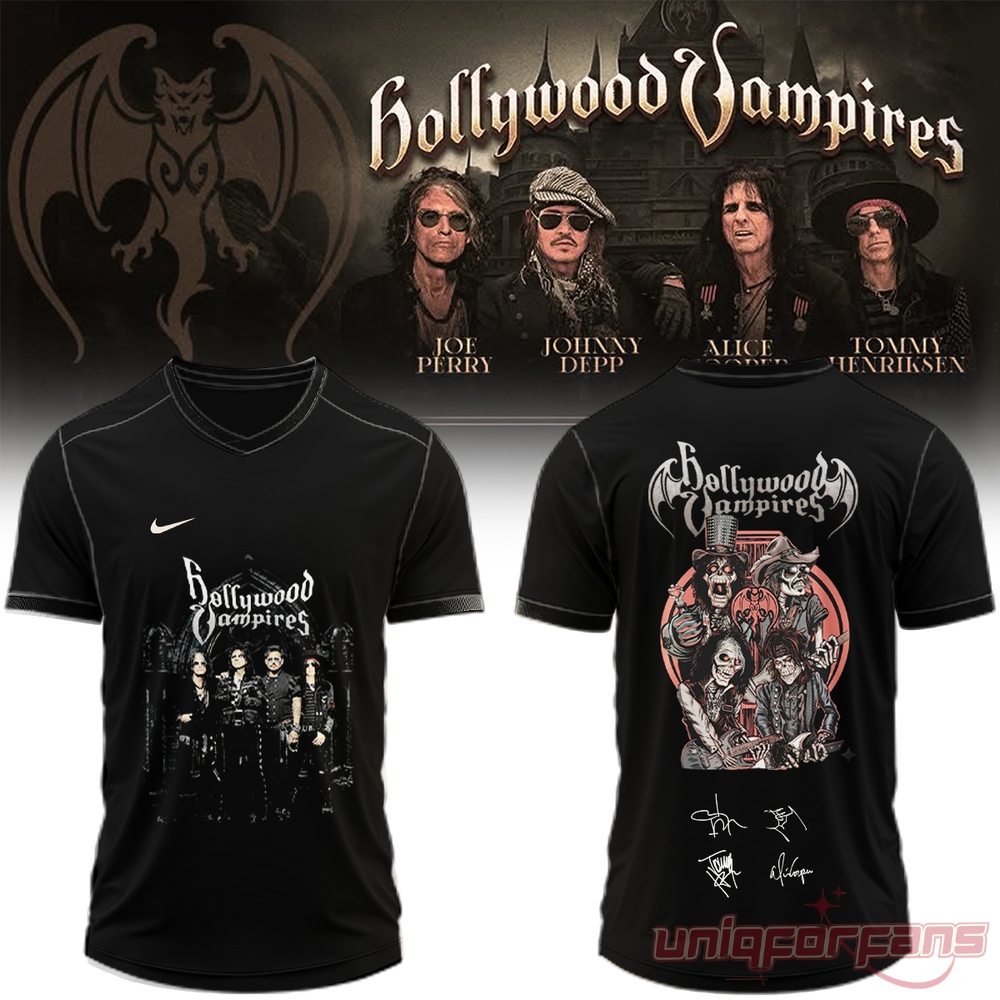 The Hollywood Vampires Tour T-Shirt Signed 2026 Collection The Hollywood Vampires Tour T-Shirt Signed 2026 Collection
