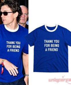 Tom Holland Blue Shirt Thank You For Being A Friend 2026