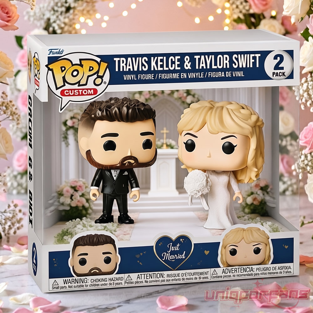 Travis Kelce And Taylor Swift Married Wedding 2-Pack Funko Pop Figures Limited Edition Travis Kelce And Taylor Swift Married Wedding 2-Pack Funko Pop Figures Limited Edition