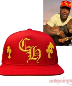 Vinicius Junior Red Chrome Hearts Cross Patch Cap