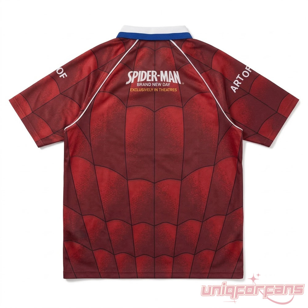 Vozinha x Spider-Man Brand New Day Football Jersey 2026 Limited back view showing movie logo print
