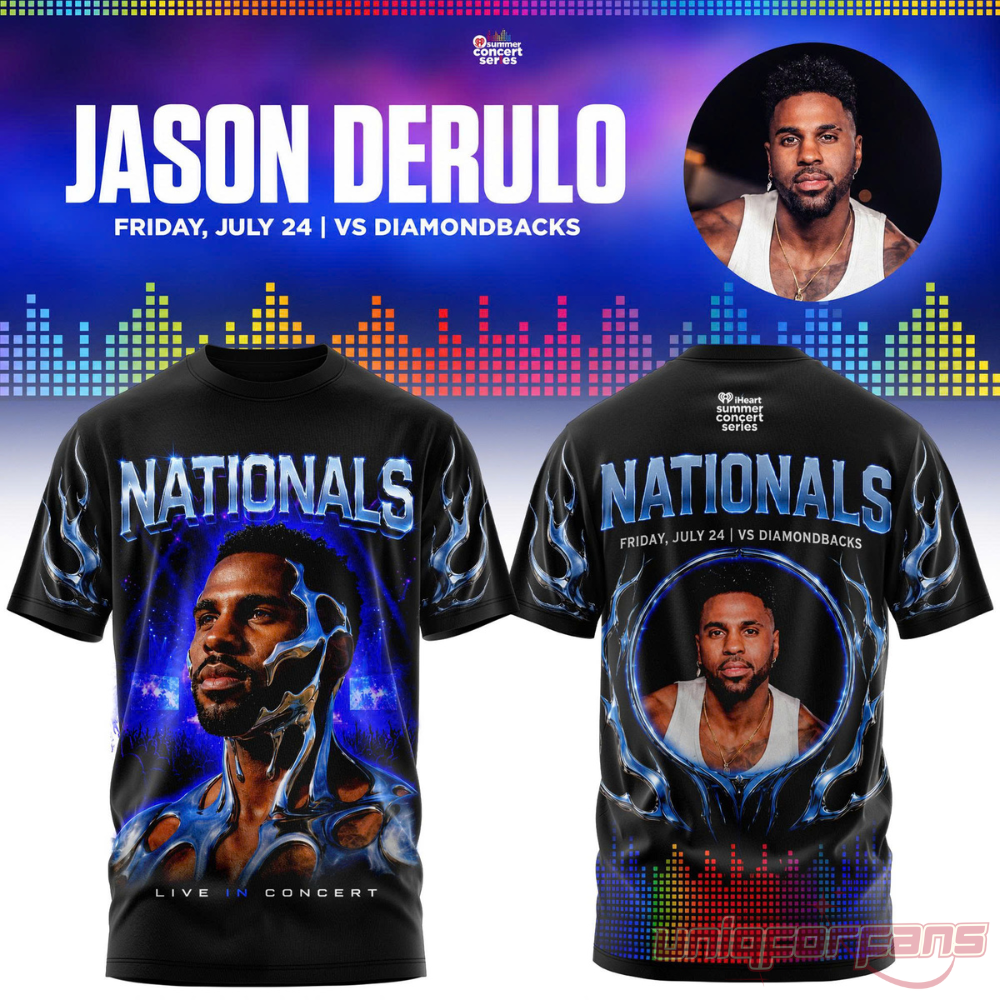 Washington Nationals x Jason Derulo Postgame Summer Concert Series T-Shirt Washington Nationals x Jason Derulo Postgame Summer Concert Series T-Shirt