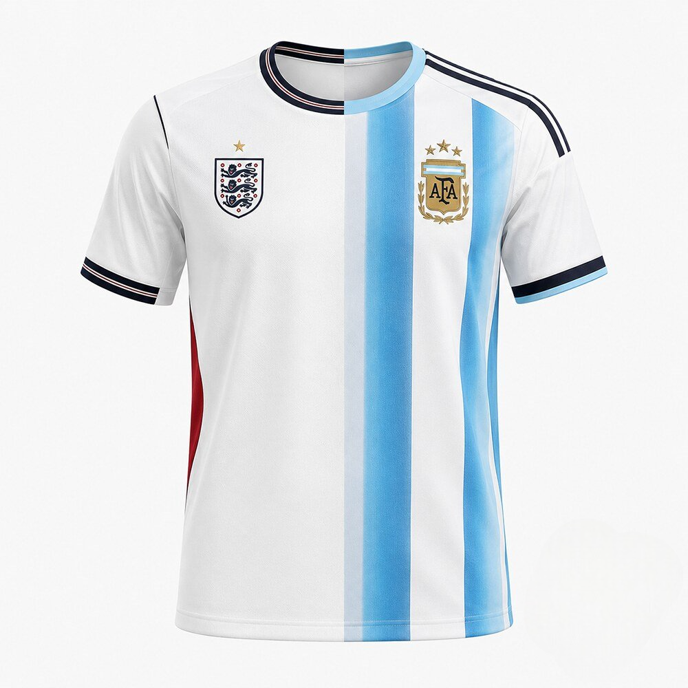 Argentina vs England FIFA World Cup 2026 Split Custom Soccer Jersey – Gift For Fans Argentina vs England FIFA World Cup 2026 Split Custom Soccer Jersey – Gift For Fans
