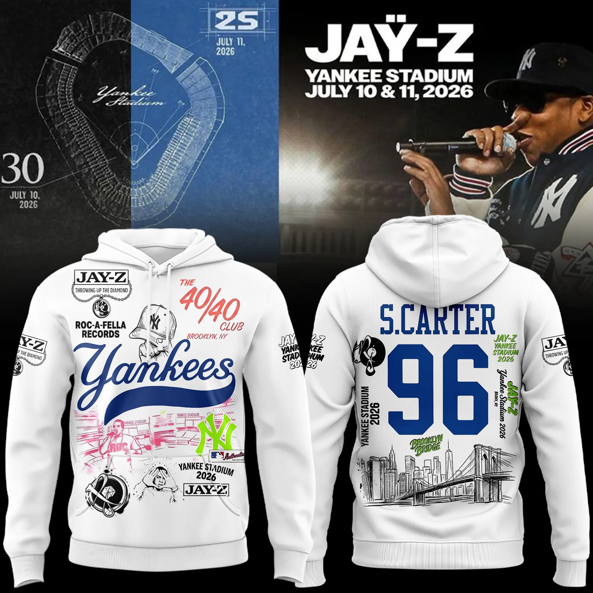 New York Yankees x Jay-Z At Yankee Stadium 2026 Edition Hoodie New York Yankees x Jay-Z At Yankee Stadium 2026 Edition Hoodie