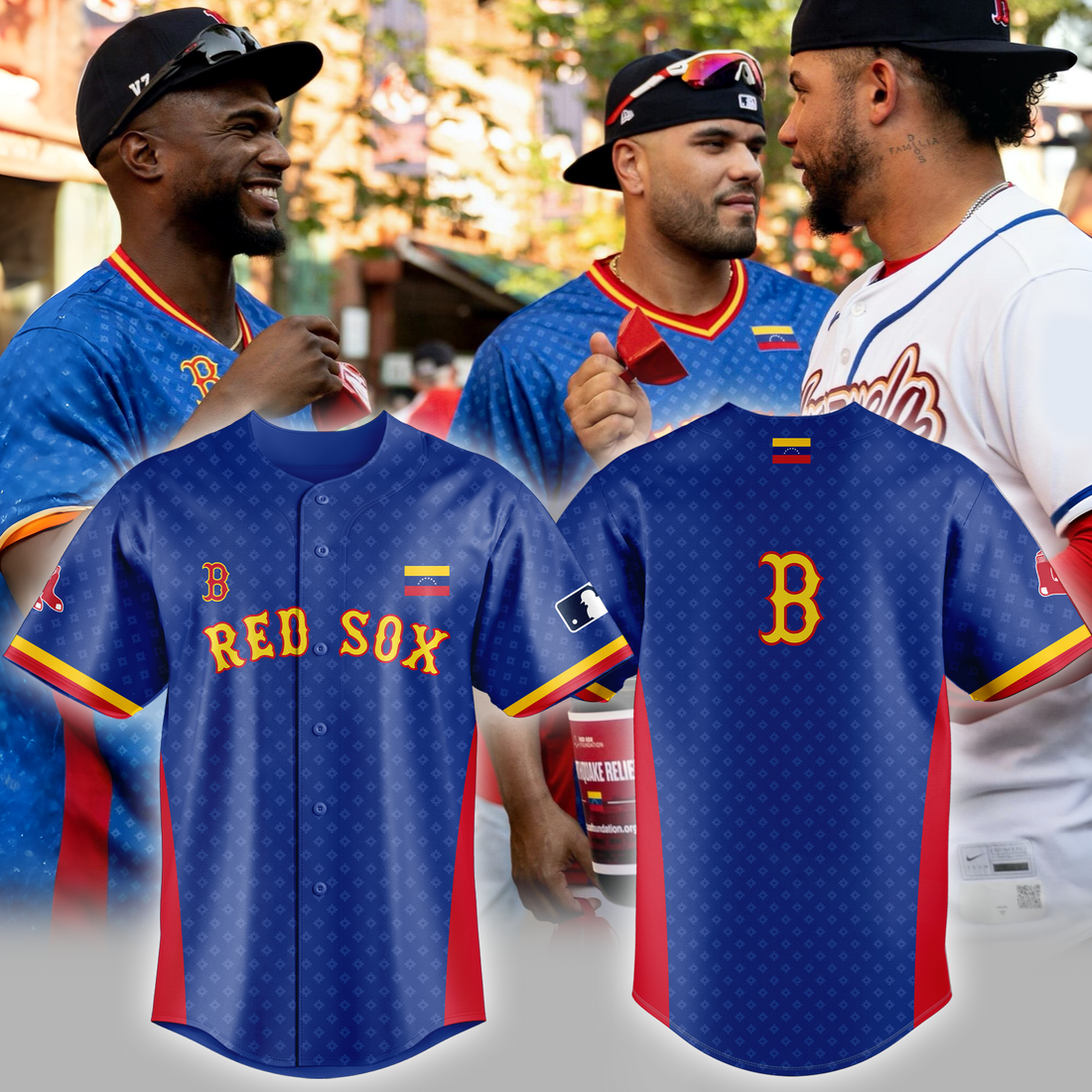 Boston Red Sox Venezuelan Pride Edition Baseball Jersey Boston Red Sox Venezuelan Pride Edition Baseball Jersey