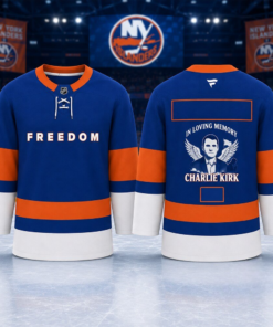 New York IslandersIn Loving Memory Freedom Charlie Kirk Hockey Jersey