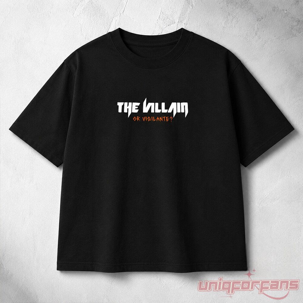 50 Cent Disco Inferno Era Red DB Villain T-Shirt front graphic view in black with white The Villain print