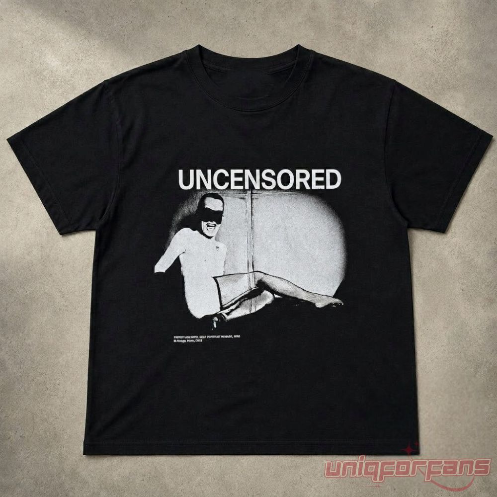 ADAM LAMBERT Matieres Fecales Printemps Ete 2026 black t-shirt front view with graphic print.