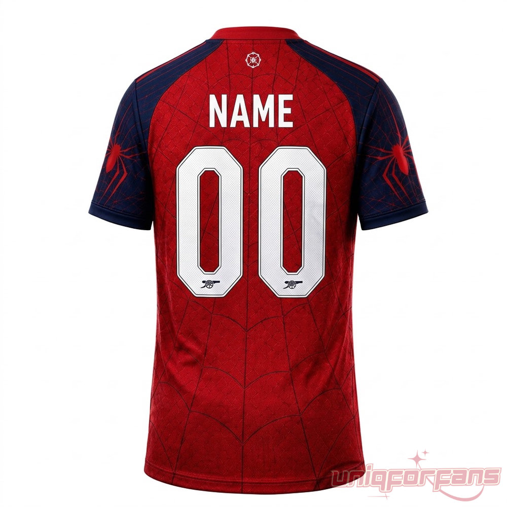 Arsenal FC x Spider Man Brand New Day Inspired Edition Jersey, soccer kit with customizable back name