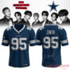 BTS Arirang World Tour x Dallas Cowboys custom blue football jersey for Jimin, featuring number 95 and a facsimile signature on the back