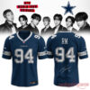 BTS Arirang World Tour x Dallas Cowboys custom blue football jersey for RM, featuring number 94 and a facsimile signature on the back