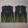BTS J-Hope Arlington Soundcheck Day 1 Flame Tank Top Shirt front and back flat lay view showing flame graphics and back logos