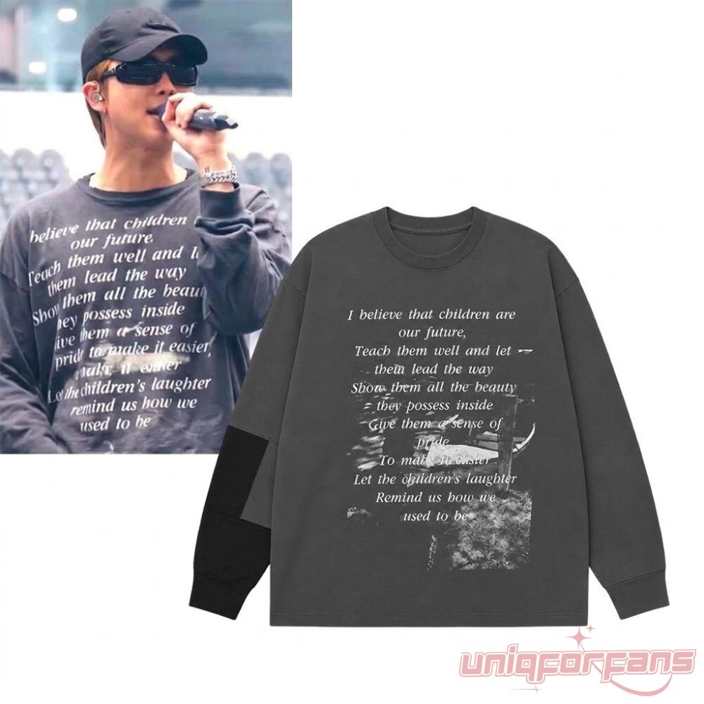 BTS RM Namjoon Arlington Day 1 Whitney Houston The Greatest Love of All Long Sleeve Shirt worn by RM