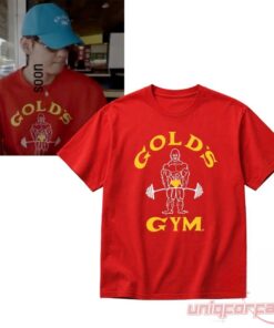 BTS V Kim Taehyung Gold’s Gym Red Graphic T-Shirt BTS V Kim Taehyung Gold’s Gym Red Graphic T-Shirt