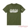 Boston Red Sox Jimmy Fund Strike Out Cancer Olive Green T-Shirt crew neck featuring cursive front typography