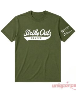 Boston Red Sox Jimmy Fund Strike Out Cancer Olive Green T-Shirt