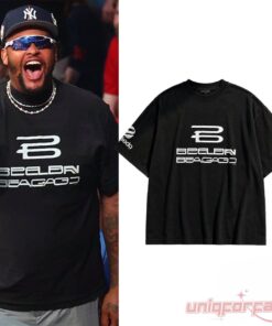 Buffalo Bills Dion Dawkins Balenciaga Style Double Logo Black T-Shirt Buffalo Bills Dion Dawkins Balenciaga Style Double Logo Black T-Shirt