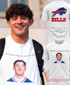 Buffalo Bills Inspired White Tee God Forbid A White Boy Get A Lil Motion Buffalo Bills Inspired White Tee God Forbid A White Boy Get A Lil Motion