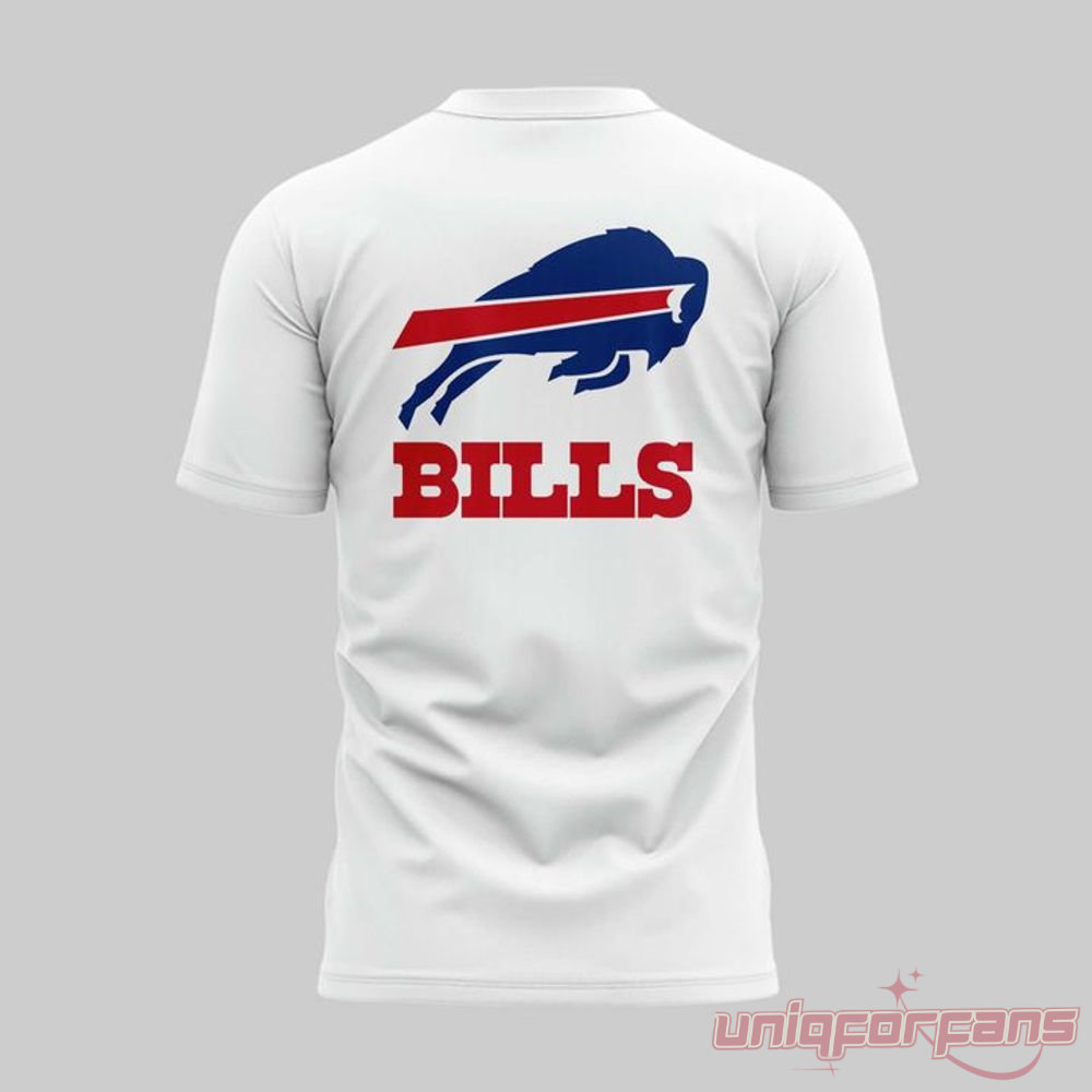 Buffalo Bills Inspired White Tee God Forbid A White Boy Get A Lil Motion, white graphic tee with Buffalo Bills logo