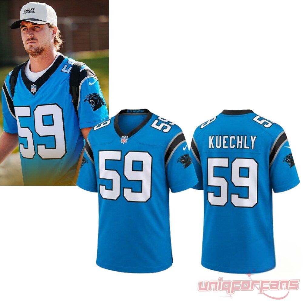 Carolina Panthers 2026 Hall of Fame Game Luke Kuechly #59 Jersey Shirt in process blue