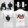 Chris Brown R&B Tour Calligraphy Graphic Signature T-Shirt in white with a monochrome portrait graphic and fiery 