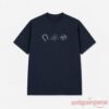 Conan Gray 1 Year Of Wishbone Anniversary Navy T-Shirt front view with horseshoe, four-leaf clover, and playing cards graphic