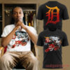 Detroit Tigers Skullxer Tiger Collection Tee Graphic Print 2026, graphic black shirt with big gradient 'D' on back