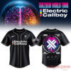 Electric Callboy Tanzneid Cross Logo Graphic Baseball Jersey in black, displaying a bold white X over a brain back design