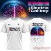 Electric Callboy Tanzneid Globe Brain T-Shirt in white, featuring a chest logo, Nike swoosh, and glowing brain back art