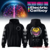 Electric Callboy Tanzneid Mindreader Graphic Hoodie in black, featuring a dripping yellow smiley face globe on the back