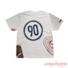 Erling Haaland Travis Scott Cactus Jack New Haircut T-Shirt back view featuring blue 90 circle logo on white tee