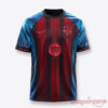 FC Barcelona x Spider-Man Brand New Day 2026 Custom Jersey front in blue and red stripes with red Spotify logo