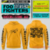 Foo Fighters Take Cover Tour 2026 Washington DC Nationals Park Hoodie in mustard yellow with abstract chest graphic and black icon grid back print