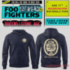 Foo Fighters Take Cover Tour 2026 Washington DC Nationals Park Hoodie in navy blue with small chest logo and vintage shield crest back graphic